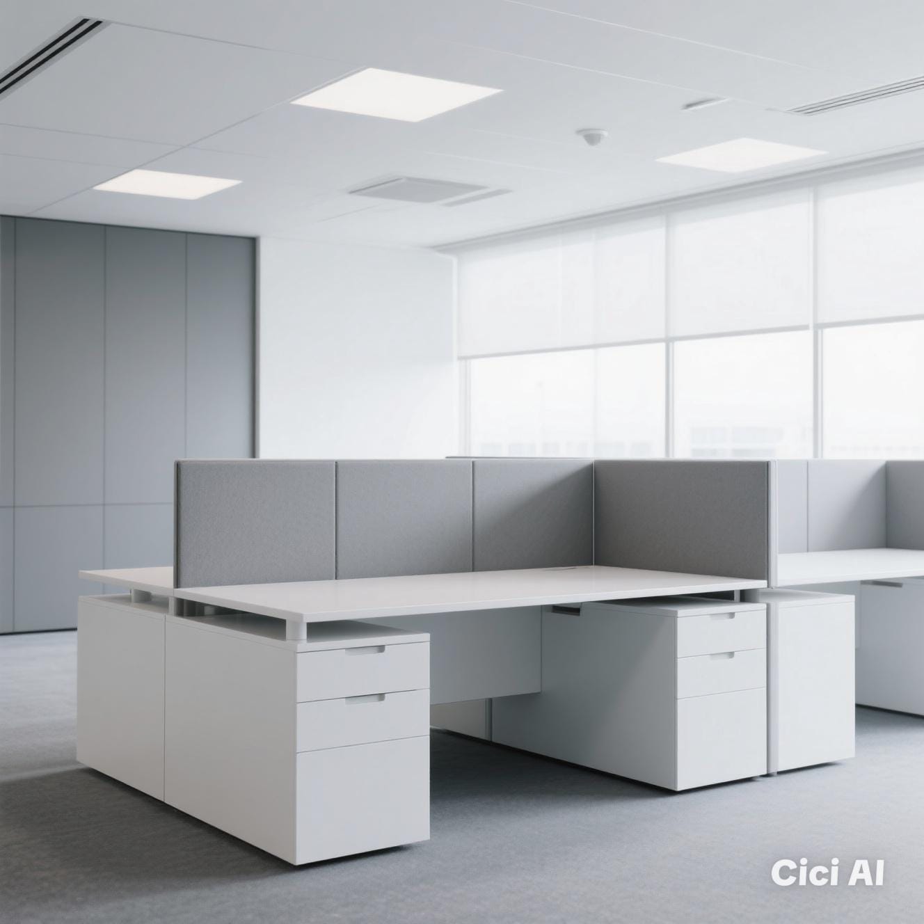 Gambar kantor modern dengan partisi yang rapi dan nyaman, hasil dari Jasa pasang partisi kantor terbaik untuk meningkatkan produktivitas dan kenyamanan di tempat kerja
